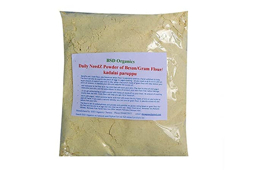 BSD Organics Daily NeedZ Powder of Besan/Gram Flour/kadalai paruppu - 500 Gram / 1.1 Pounds