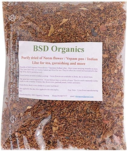 BSD Organics Purify dried Neem flower/Vepam poo/Indian Lilac for tea, garnishing and more (200 gram / 7 ounce)