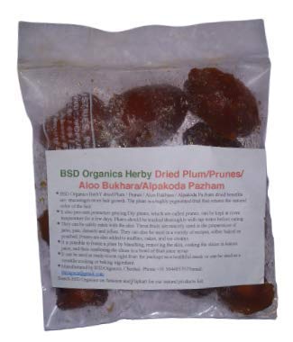 BSD Organics Herby Dried Plum/Prunes/Aloo Bukhara/Alpakoda Pazham - 250 Gram