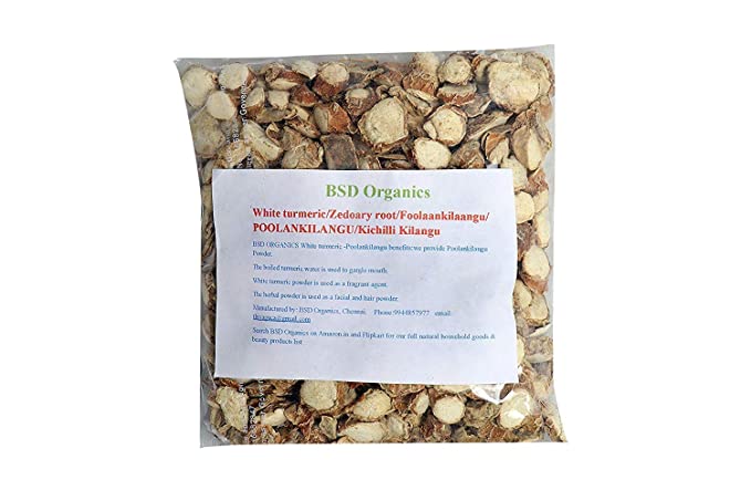 BSD Organics White Turmeric/Zedoary root/Foolaankilaangu/POOLANKILANGU/Kichilli Kilangu - 200 Grams