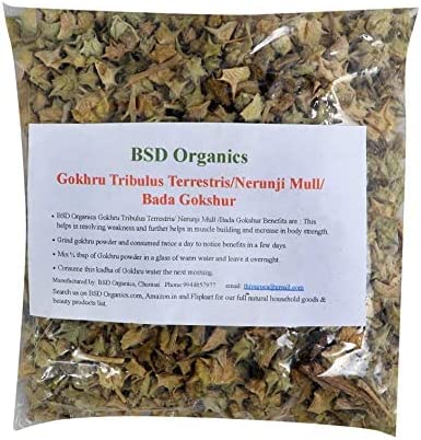 BSD Organics Gokhru Tribulus Terrestris/Nerunji Mull/Bada Gokshur (200Grams/ 7Ounce)