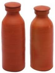 BSD Organics Mud/Clay Water Bottle/mittee kee paanee kee botal/Botella de agua de Arcilla/Kaá¸·imaá¹‡ NIR paá¹­á¹­il