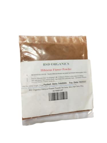 BSD Organics Hibiscus Flower Powder for Face, Skin, Hair Care, 50 g