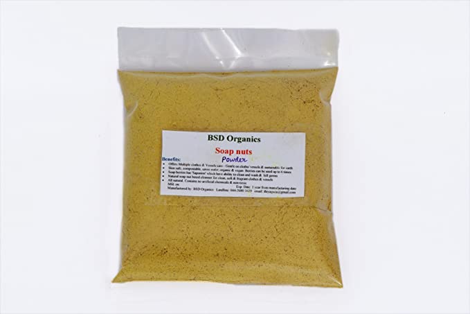 BSD Organics Soapnut/Reetha powder or laundry, dishwash, cleaning & more - 500 gm(1.1 pounds)