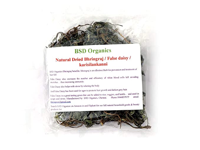 BSD Organics Natural Dried Bhringraj / False daisy / Kesharaj / karisilankanni / Kesuriya / Eclipta prostrate / Kaayyunni / Ajagara (200 Gram)