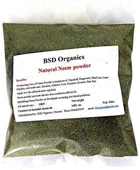 BSD Organics Natural Powder of Neem -200 Gram / 7 Ounce