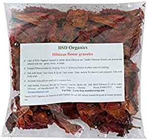 BSD Organics Edible Dried Hibiscus Granules/Hibisco seco for Tea, Garnishing and More, 100 Gram / 3.5 Ounce