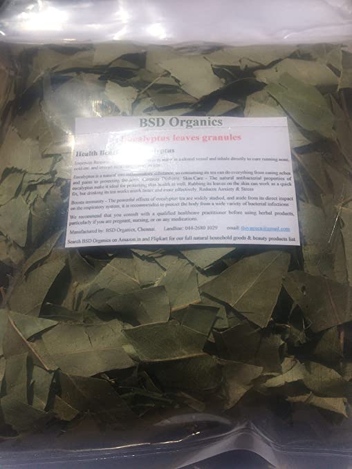 BSD Organics Eucalyptus Leaves dried for tea, steam & more - 50 gms