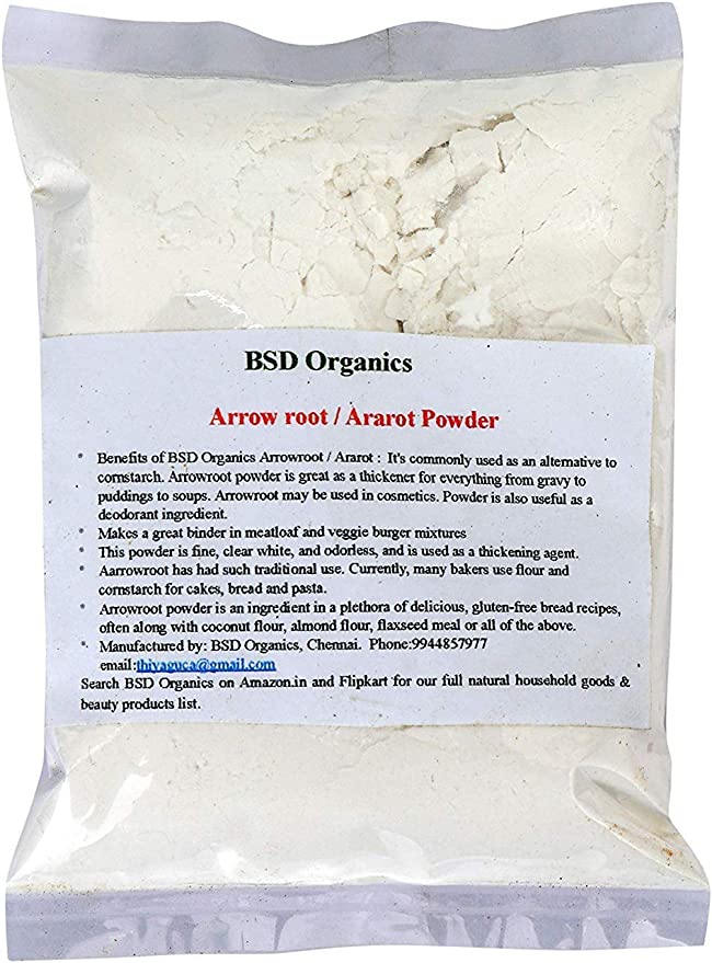 BSD Organics Powder Arrow Root/Ararat Powder for Gravy, Puddings, soups,Bread and More - 200 Gram / 7 Ounce