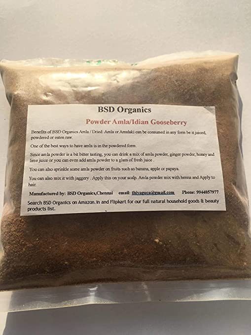 BSD Organics HerbY Powder of Amla / Indian Gooseberry / Nellikai - 50 g / 1.7 ounce