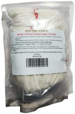 BSD Organics Wicks of Pure Cotton Lamp Thread /Phool batti/ vilakku thiri (25 Bundles)