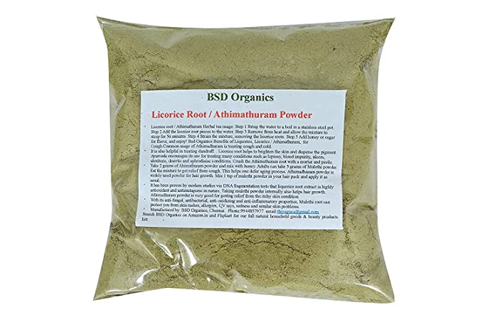 BSD Organics Licorice Powder/Athimathuram Powder for tea and more. - 50 Gram / 1.76 ounce (50 Garm)